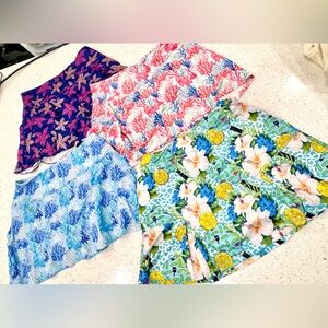 Ladies lot Pickleball Tropical & pickle Print Skirt Gottex Tennis L large EUC